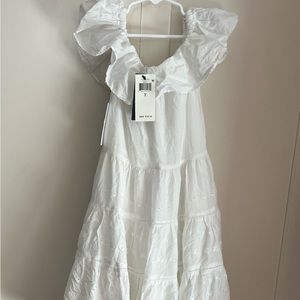 Ralph Lauren Girls off the shoulder white dress